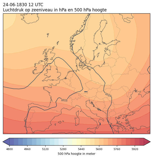 Weerkaart van 24 juni 1830 om 12 UTC