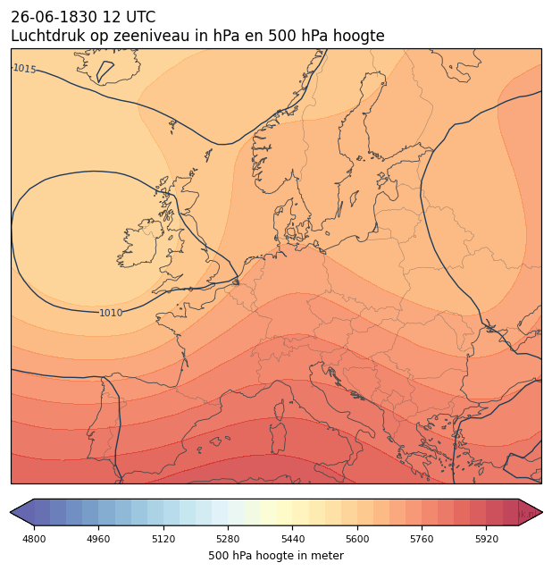 Weerkaart van 26 juni 1830 om 12 UTC