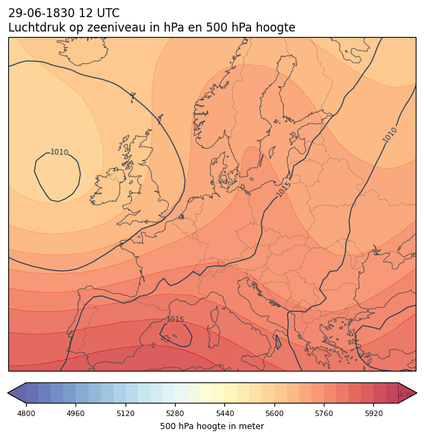 Weerkaart van 29 juni 1830 om 12 UTC