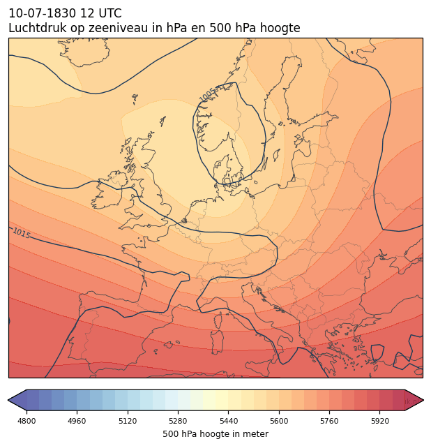 Weerkaart van 10 juli 1830 om 12 UTC