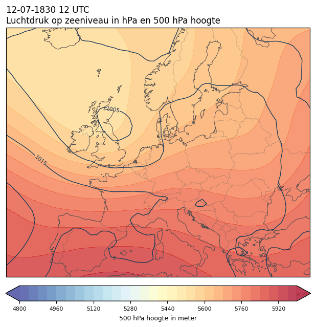 Weerkaart van 12 juli 1830 om 12 UTC