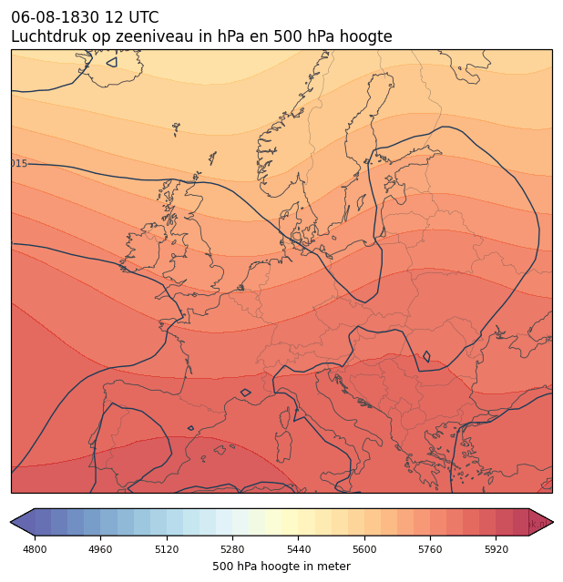 Weerkaart van 6 augustus 1830 om 12 UTC