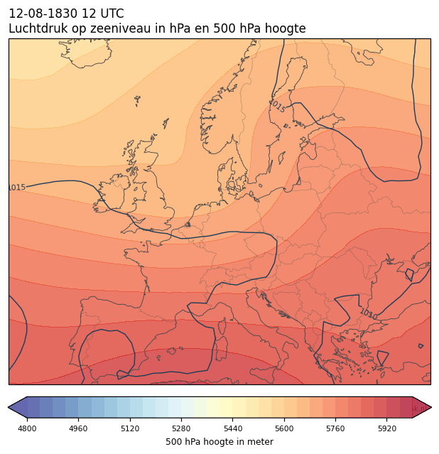 Weerkaart van 12 augustus 1830 om 12 UTC