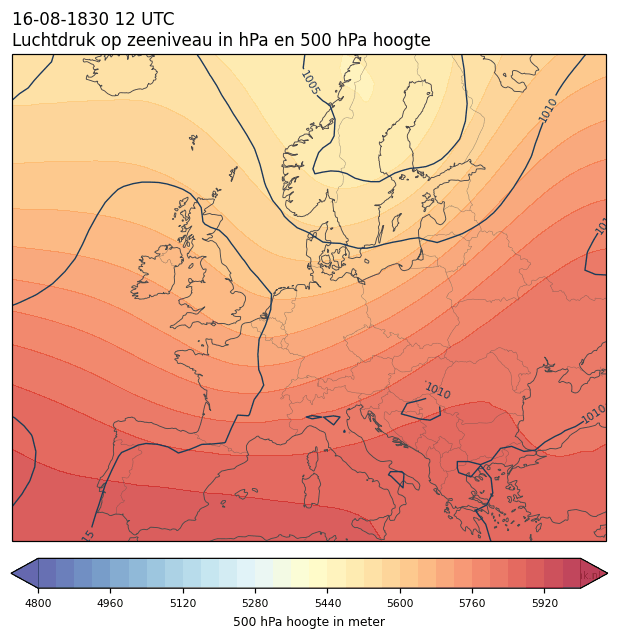 Weerkaart van 16 augustus 1830 om 12 UTC
