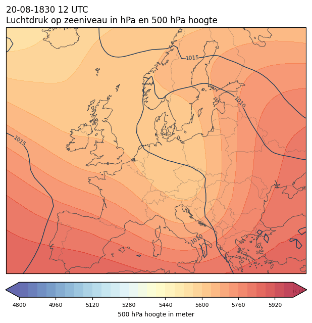 Weerkaart van 20 augustus 1830 om 12 UTC