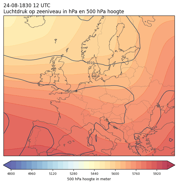 Weerkaart van 24 augustus 1830 om 12 UTC