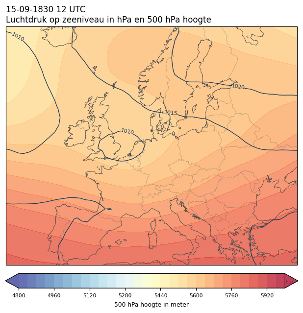 Weerkaart van 15 september 1830 om 12 UTC