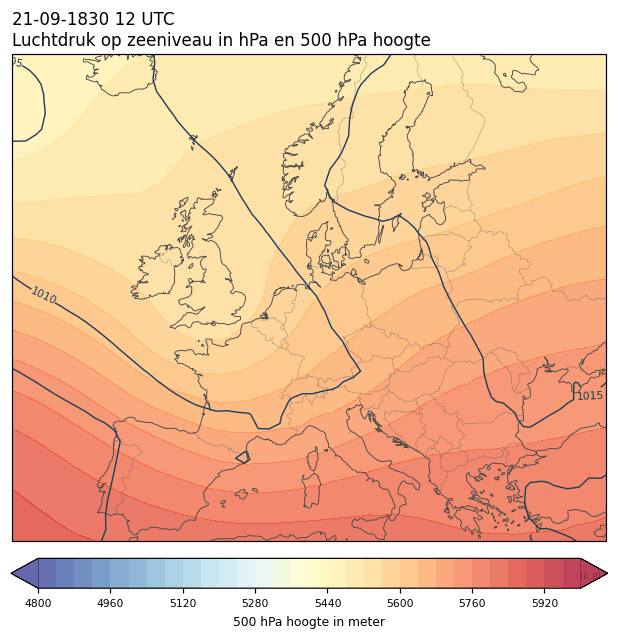 Weerkaart van 21 september 1830 om 12 UTC