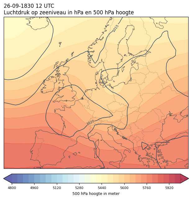 Weerkaart van 26 september 1830 om 12 UTC