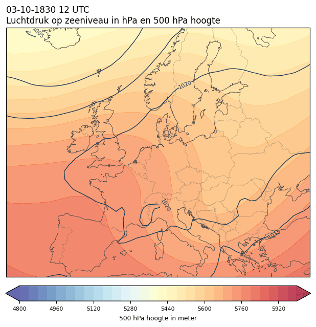 Weerkaart van 3 oktober 1830 om 12 UTC