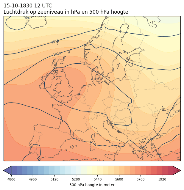 Weerkaart van 15 oktober 1830 om 12 UTC