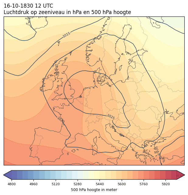 Weerkaart van 16 oktober 1830 om 12 UTC