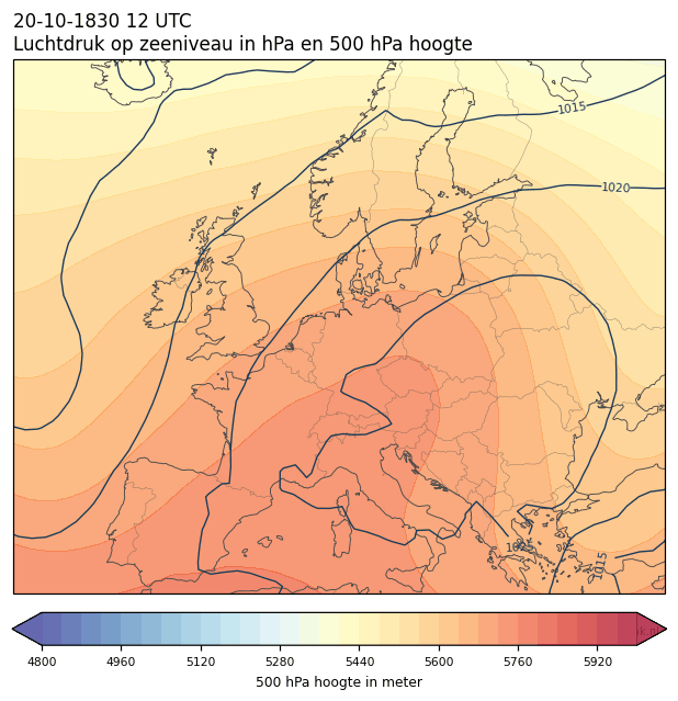 Weerkaart van 20 oktober 1830 om 12 UTC