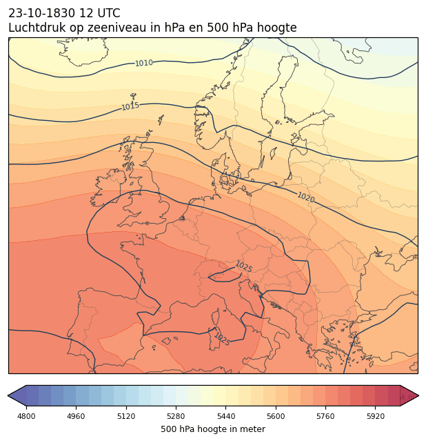 Weerkaart van 23 oktober 1830 om 12 UTC