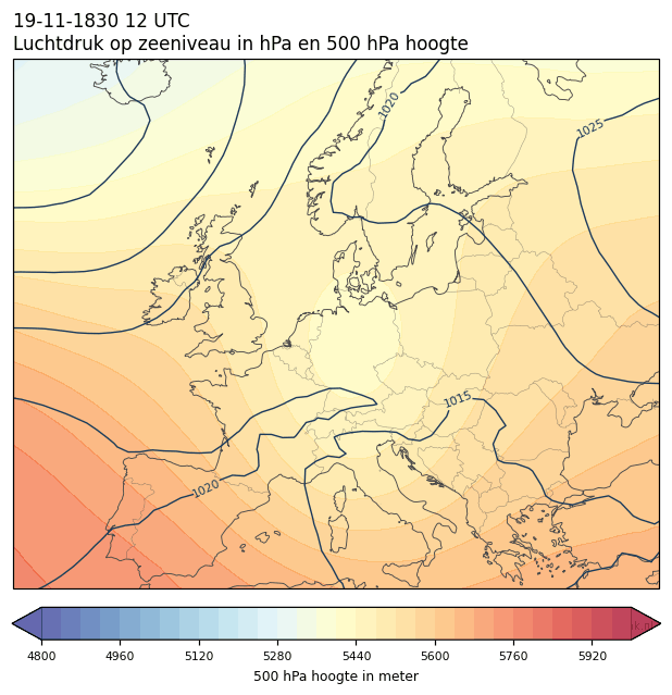 Weerkaart van 19 november 1830 om 12 UTC