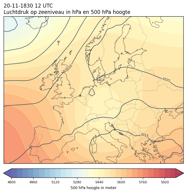 Weerkaart van 20 november 1830 om 12 UTC
