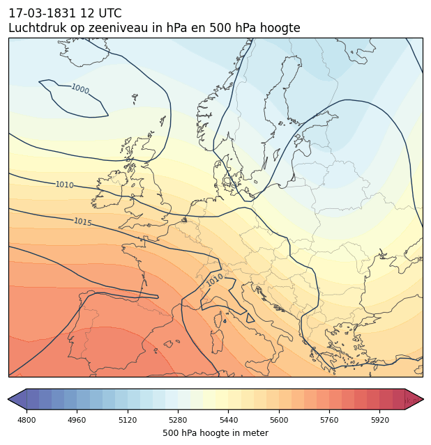 Weerkaart van 17 maart 1831 om 12 UTC