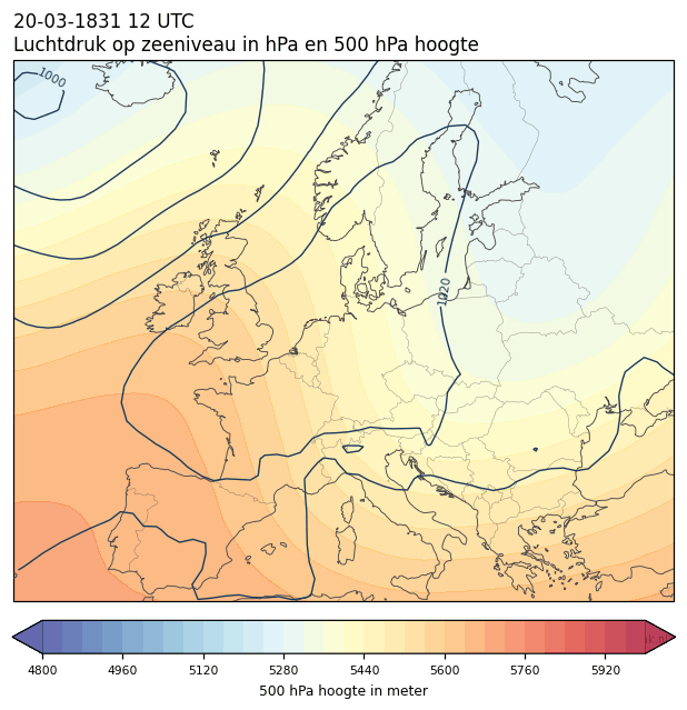 Weerkaart van 20 maart 1831 om 12 UTC