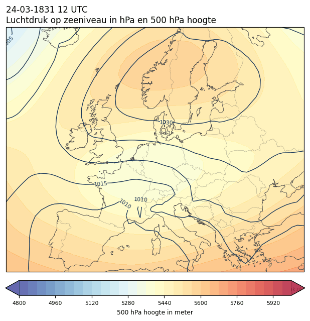 Weerkaart van 24 maart 1831 om 12 UTC