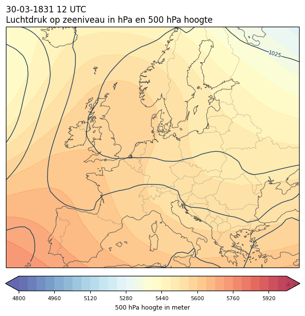 Weerkaart van 30 maart 1831 om 12 UTC