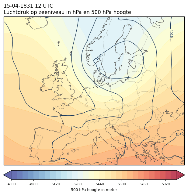 Weerkaart van 15 april 1831 om 12 UTC