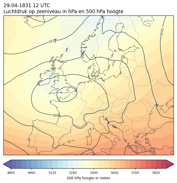 Weerkaart van 29 april 1831 om 12 UTC