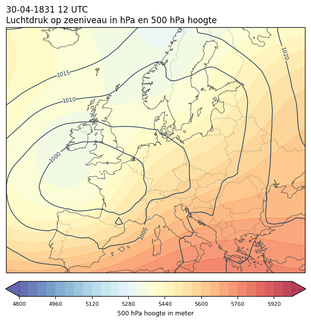 Weerkaart van 30 april 1831 om 12 UTC