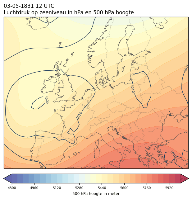 Weerkaart van 3 mei 1831 om 12 UTC