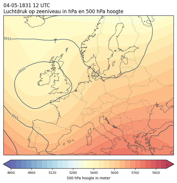 Weerkaart van 4 mei 1831 om 12 UTC
