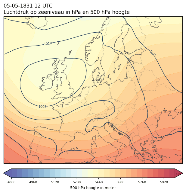 Weerkaart van 5 mei 1831 om 12 UTC
