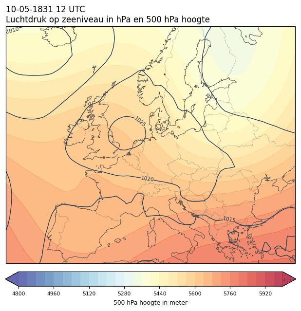 Weerkaart van 10 mei 1831 om 12 UTC