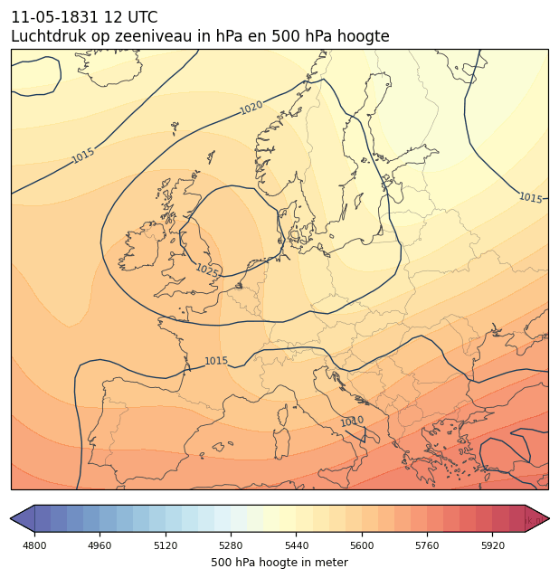 Weerkaart van 11 mei 1831 om 12 UTC