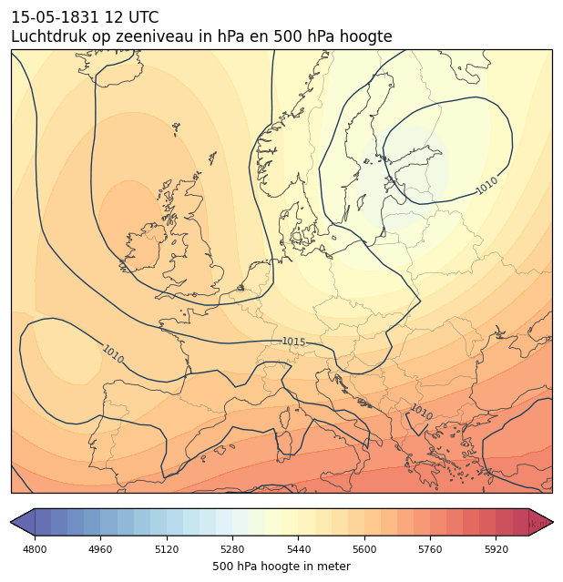 Weerkaart van 15 mei 1831 om 12 UTC