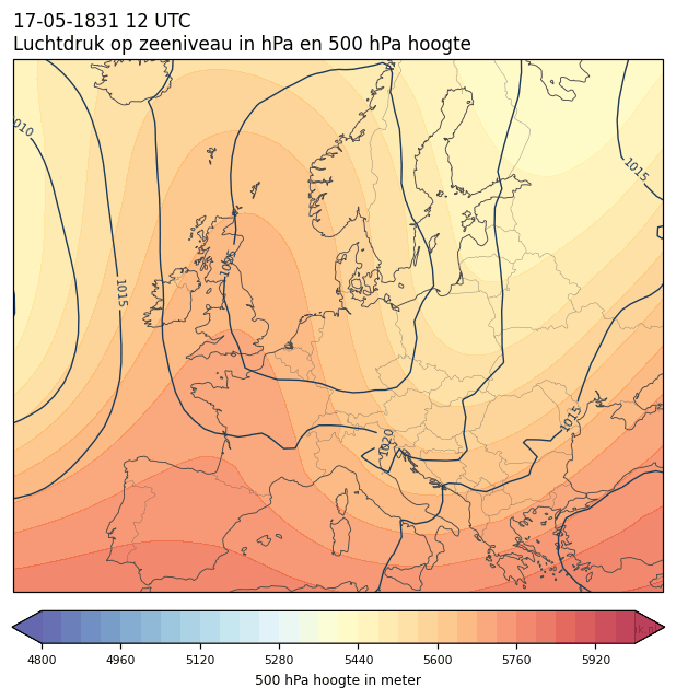 Weerkaart van 17 mei 1831 om 12 UTC