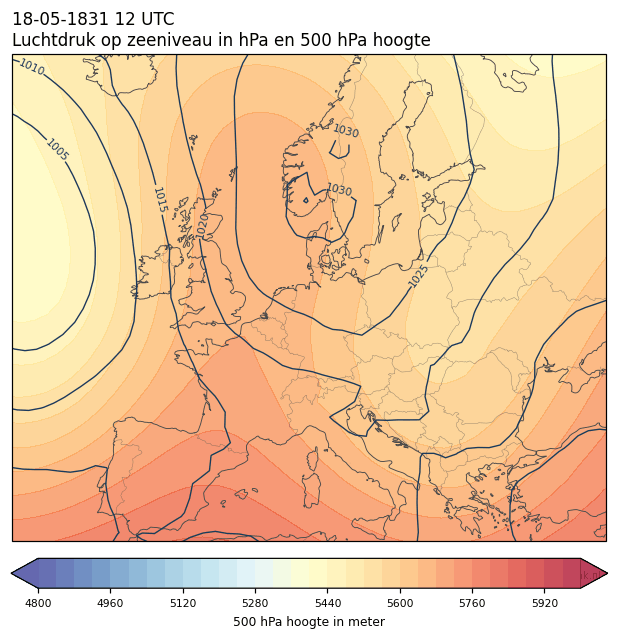 Weerkaart van 18 mei 1831 om 12 UTC