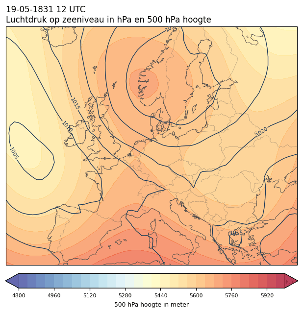 Weerkaart van 19 mei 1831 om 12 UTC