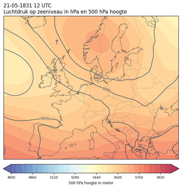 Weerkaart van 21 mei 1831 om 12 UTC