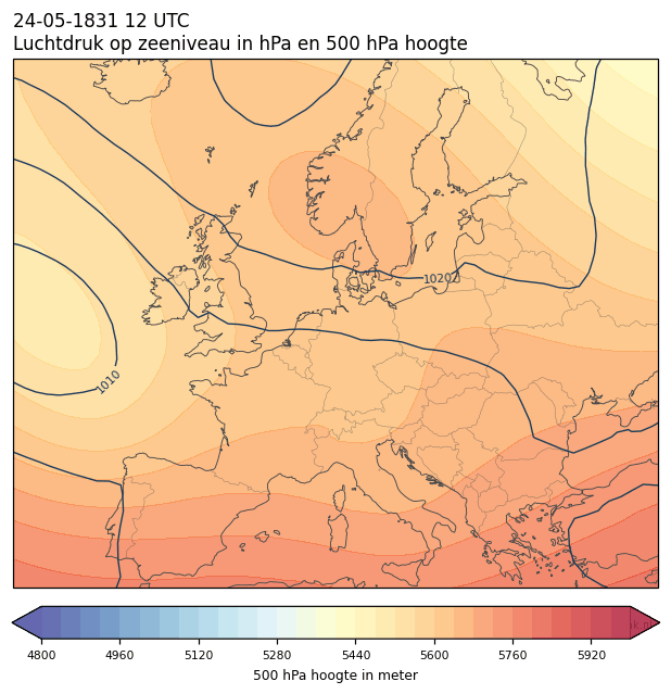 Weerkaart van 24 mei 1831 om 12 UTC