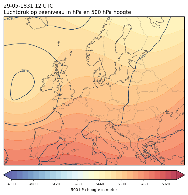 Weerkaart van 29 mei 1831 om 12 UTC