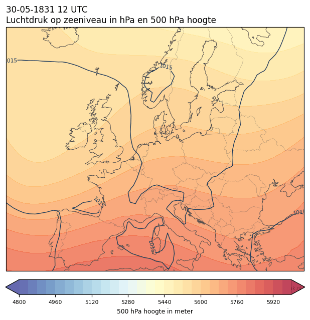Weerkaart van 30 mei 1831 om 12 UTC