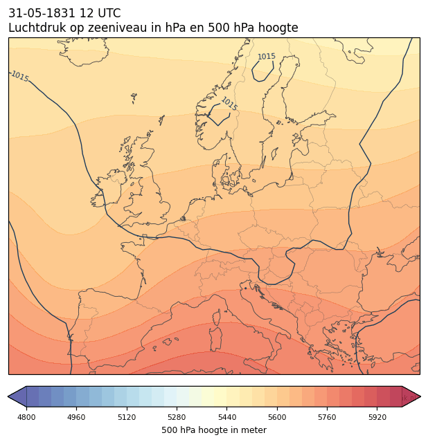 Weerkaart van 31 mei 1831 om 12 UTC