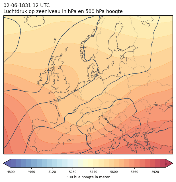 Weerkaart van 2 juni 1831 om 12 UTC