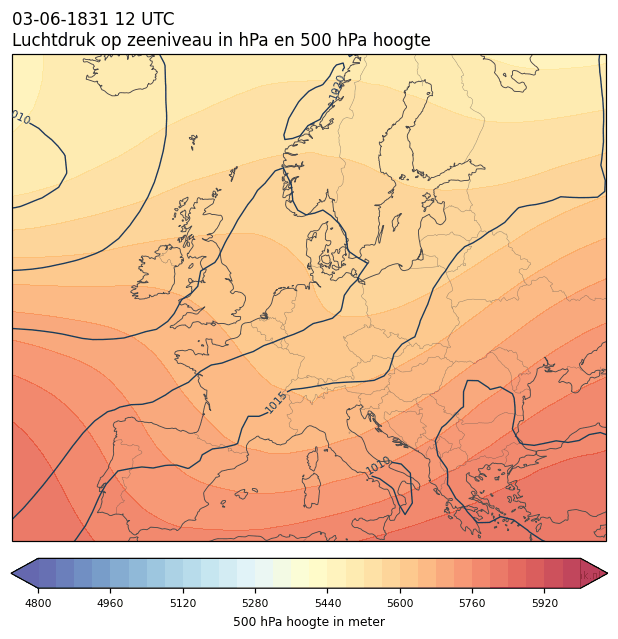 Weerkaart van 3 juni 1831 om 12 UTC