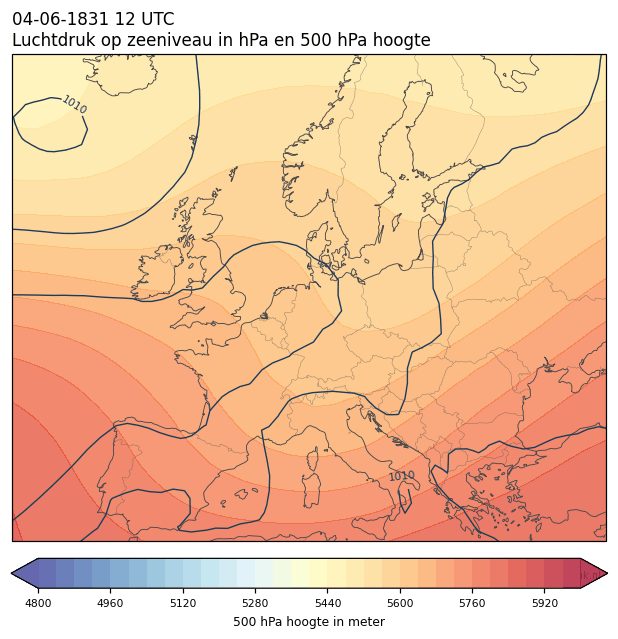 Weerkaart van 4 juni 1831 om 12 UTC