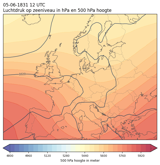 Weerkaart van 5 juni 1831 om 12 UTC