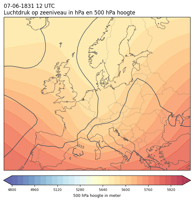Weerkaart van 7 juni 1831 om 12 UTC