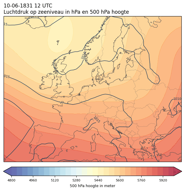 Weerkaart van 10 juni 1831 om 12 UTC