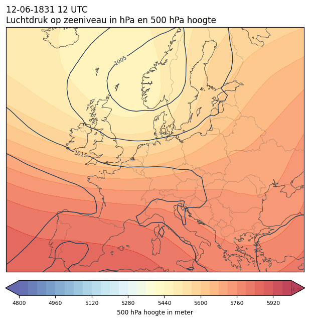 Weerkaart van 12 juni 1831 om 12 UTC