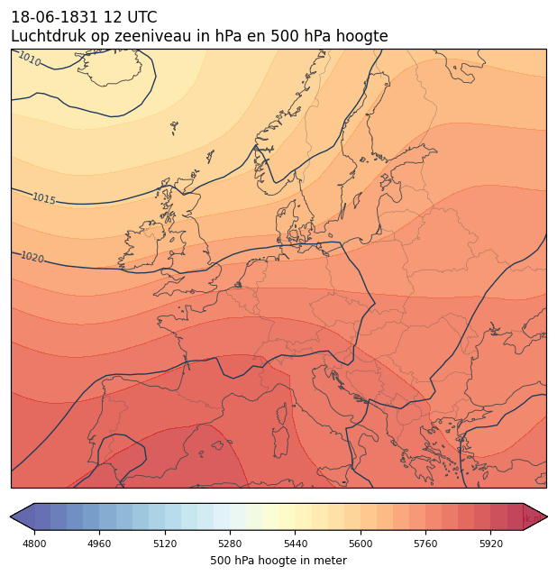 Weerkaart van 18 juni 1831 om 12 UTC