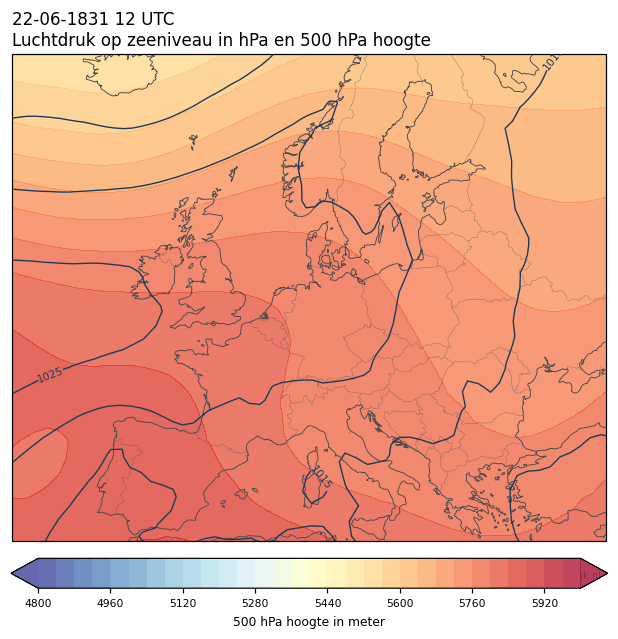 Weerkaart van 22 juni 1831 om 12 UTC